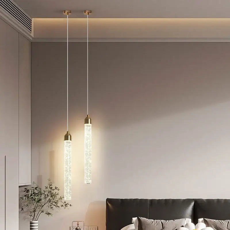 Gold Crystal Pendant Light 35cm Round