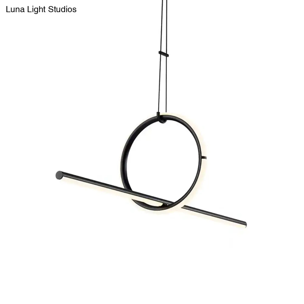 Black Line Art Pendant