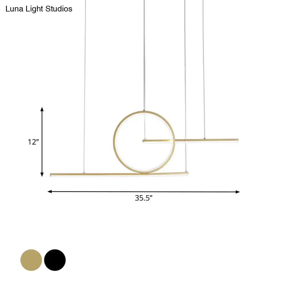Gold LED Pendant Light Sleek Metal Design