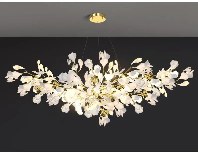 Gold Ginkgo LED Chandelier