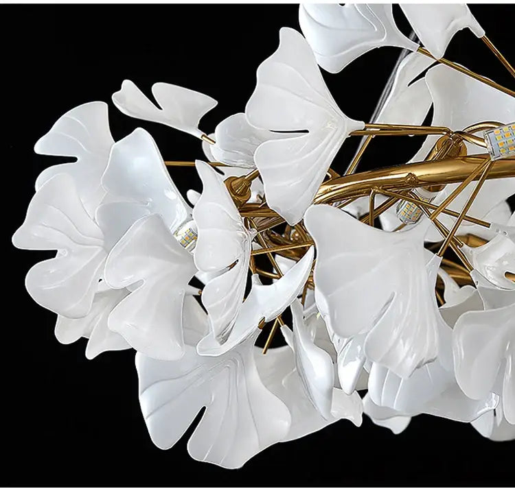Gold Ginkgo LED Chandelier
