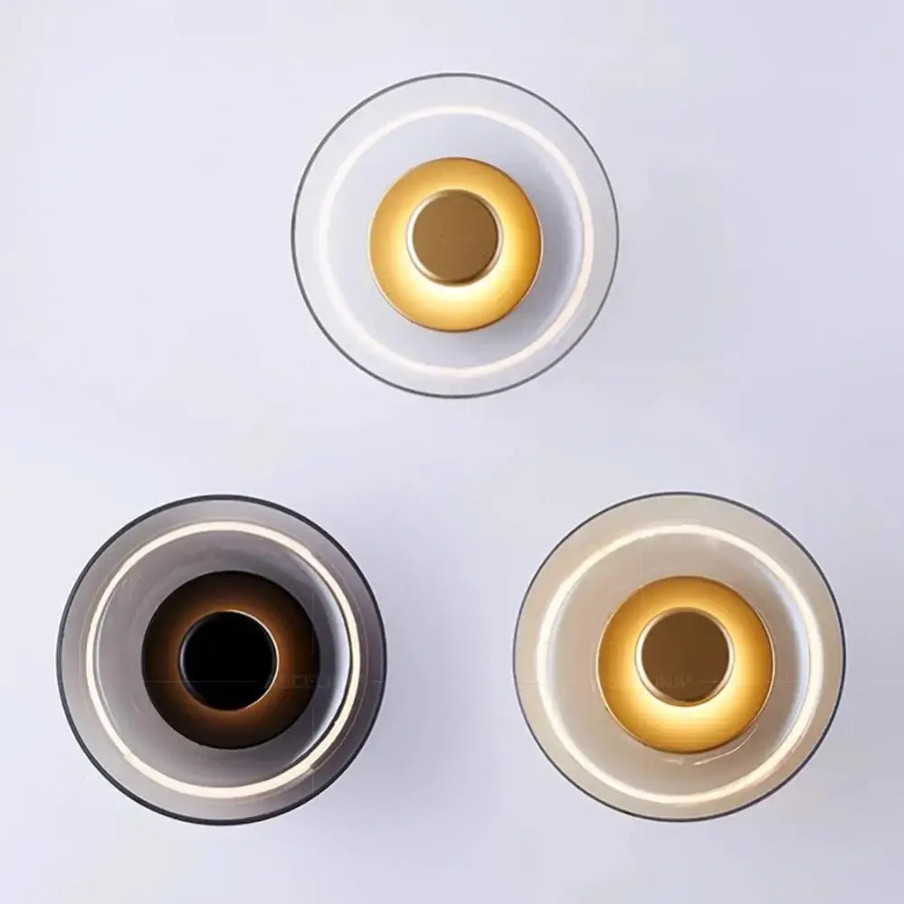 Gold Frosted Glass Sconce Set