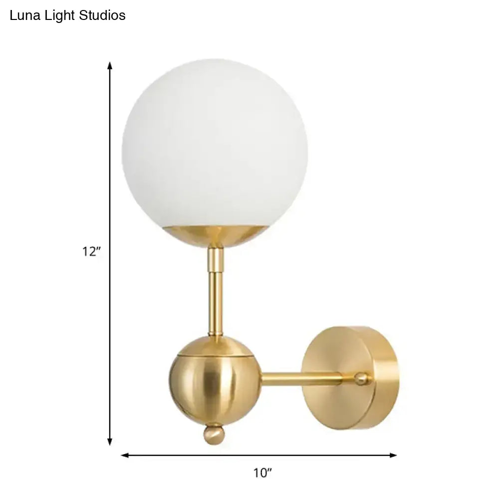 Brass Globe Bathroom Sconce