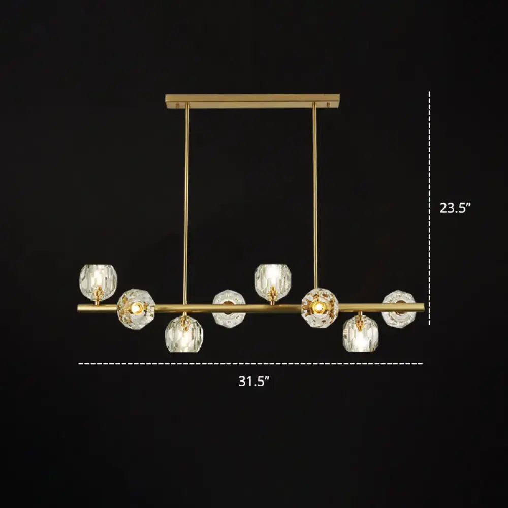 Gold Crystal Dome Shade Pendant Light