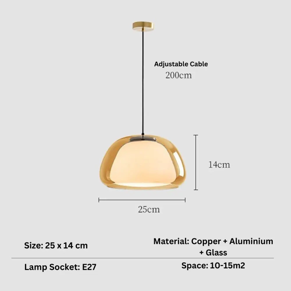 Amber Glass Globe Pendant