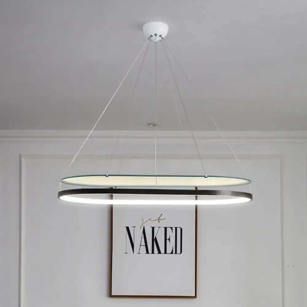 Black Gold Acrylic LED Pendant Chandelier