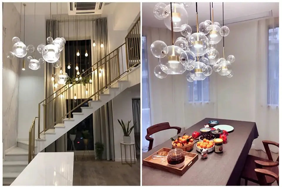 Geometric Globe Bubble Chandelier
