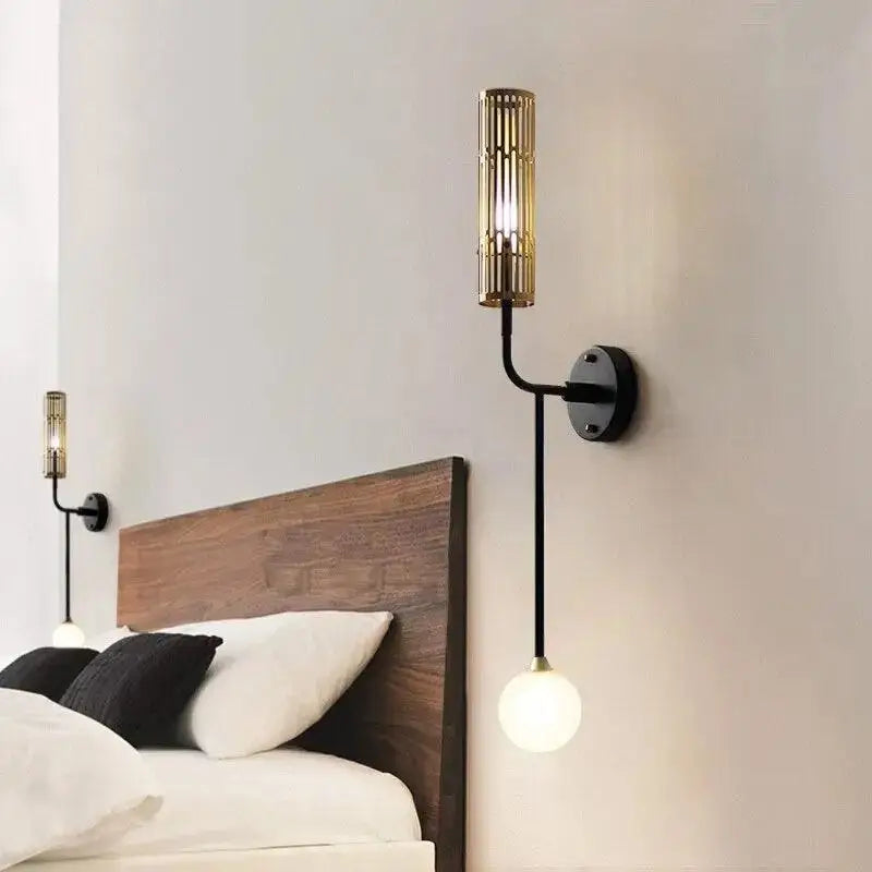 Gold Slatted LED Sconce
