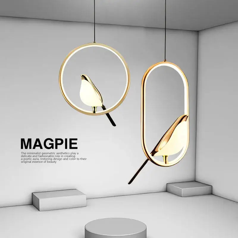 Gold Magpie Frame Pendant