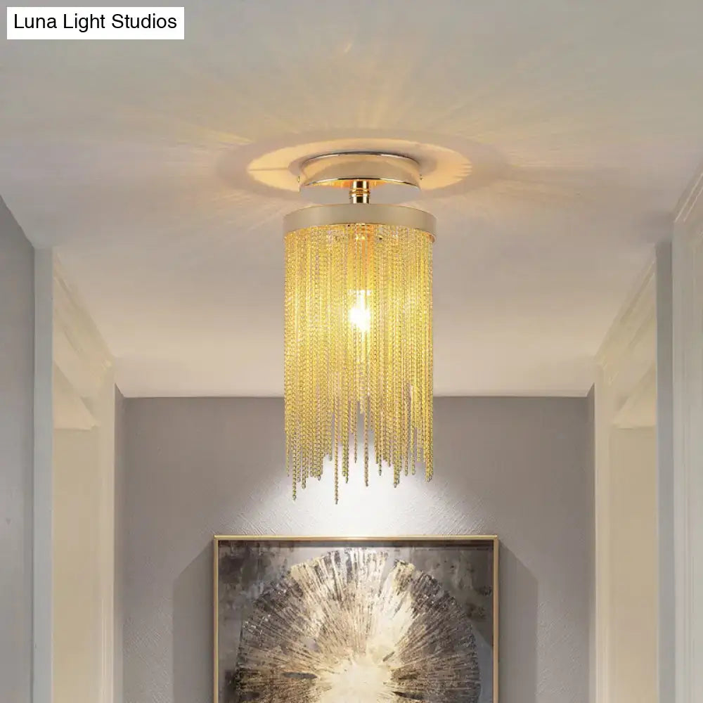 Chrome Crystal Flush Mount