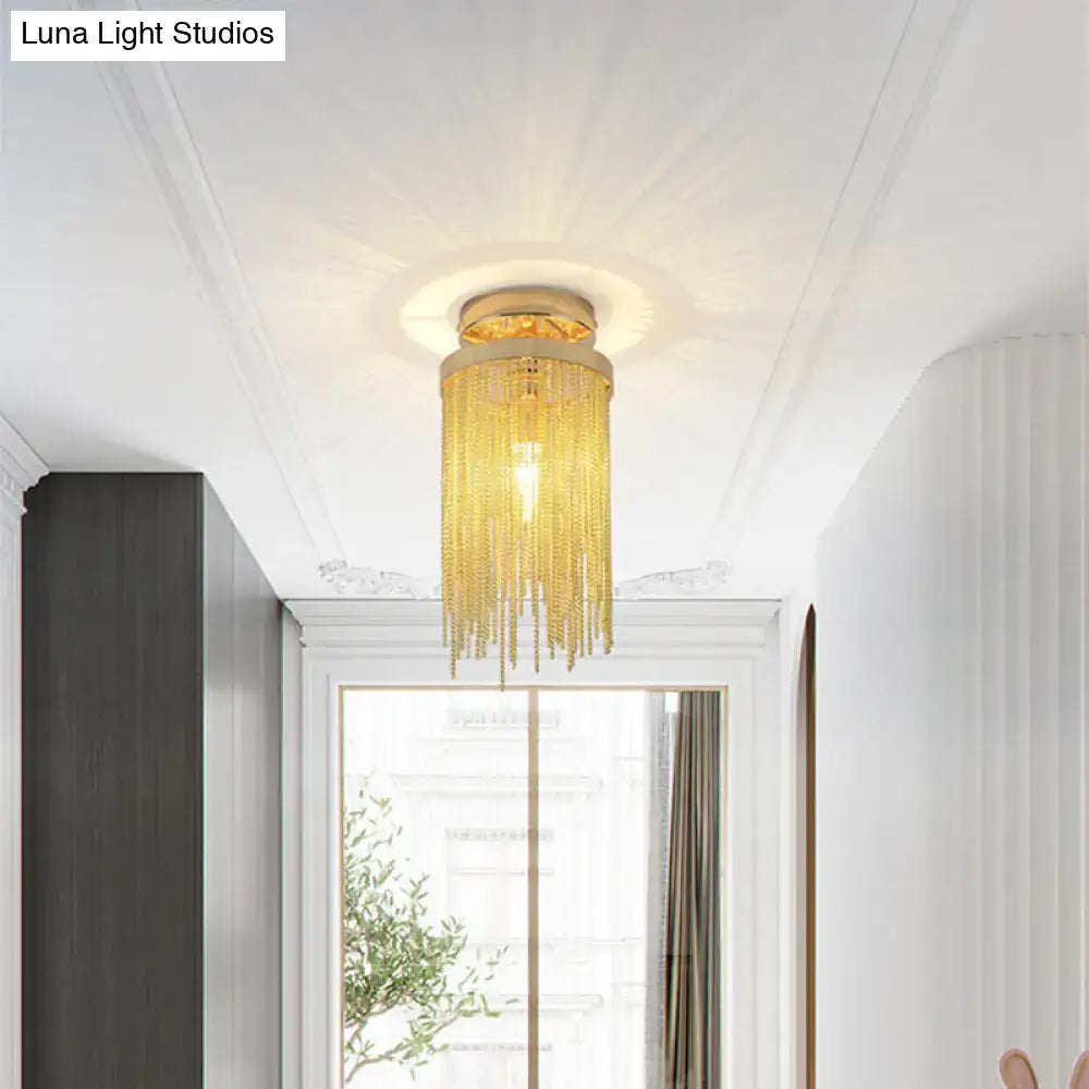 Chrome Crystal Flush Mount