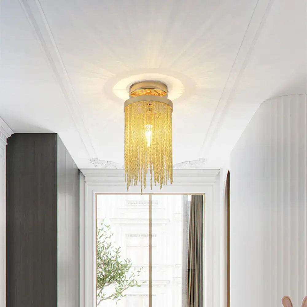 Chrome Crystal Flush Mount