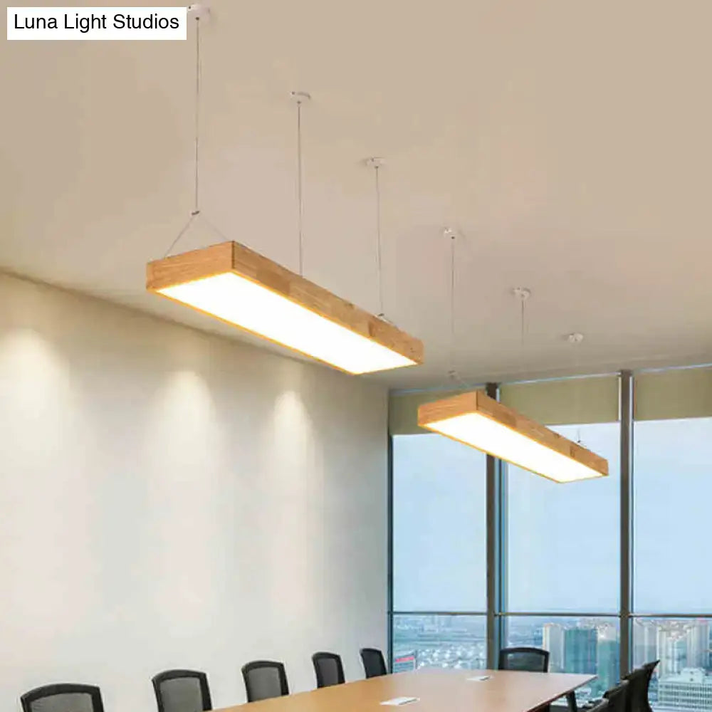 Beige Wood Island Pendant