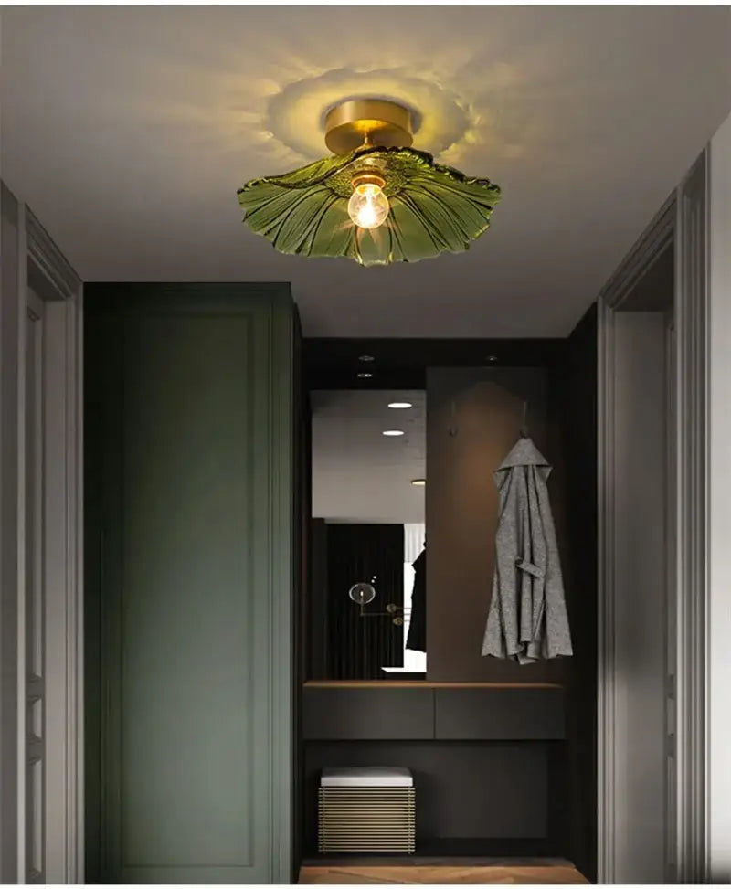 Green Leaf Ceiling Light