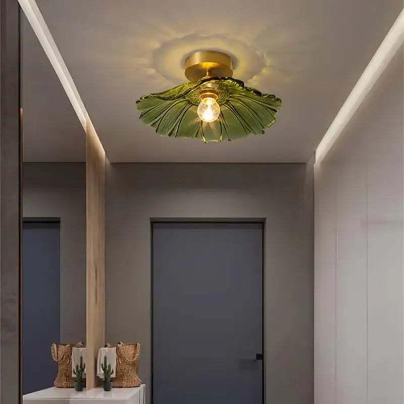 Green Leaf Ceiling Light