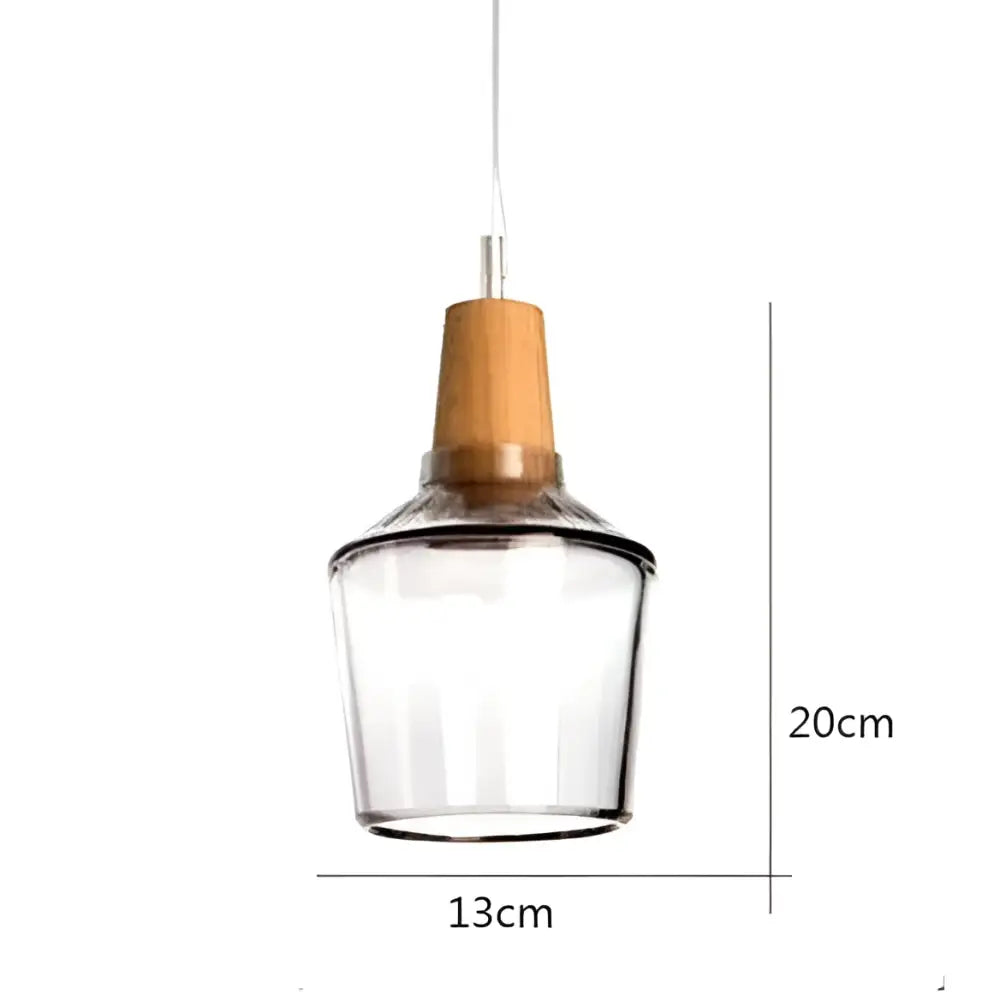 Glass Wood Pendant Set