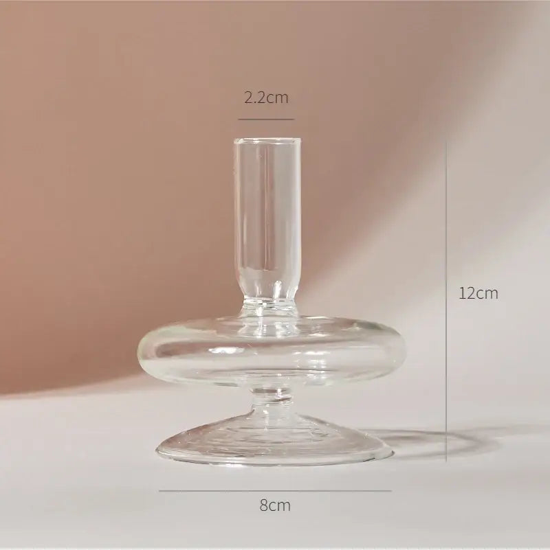 Clear Ribbed Glass Vase