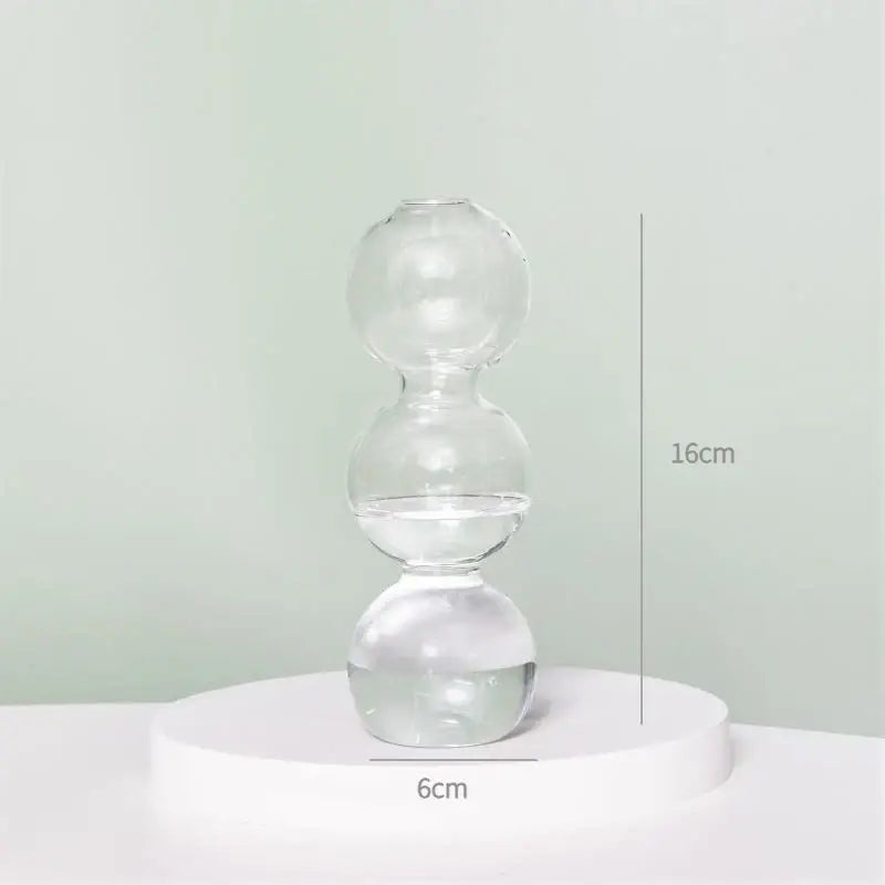 Clear Ribbed Glass Vase