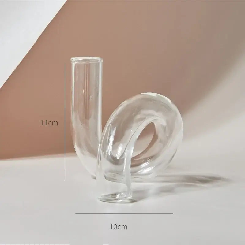 Clear Ribbed Glass Vase
