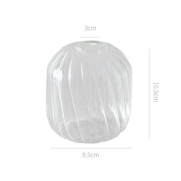 Clear Ribbed Glass Vase