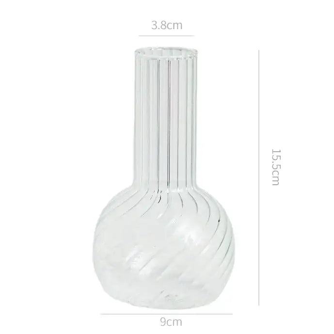 Clear Ribbed Glass Vase