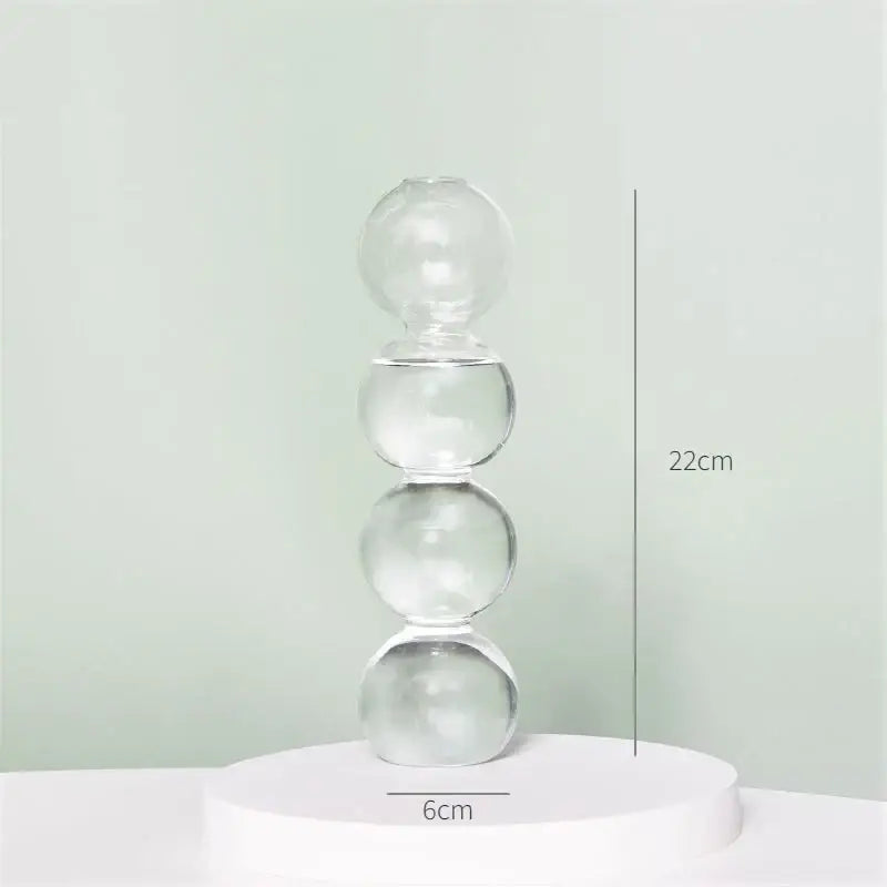 Clear Ribbed Glass Vase
