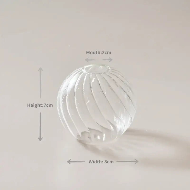 Clear Ribbed Glass Vase