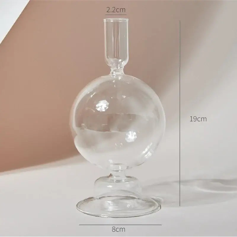 Clear Ribbed Glass Vase