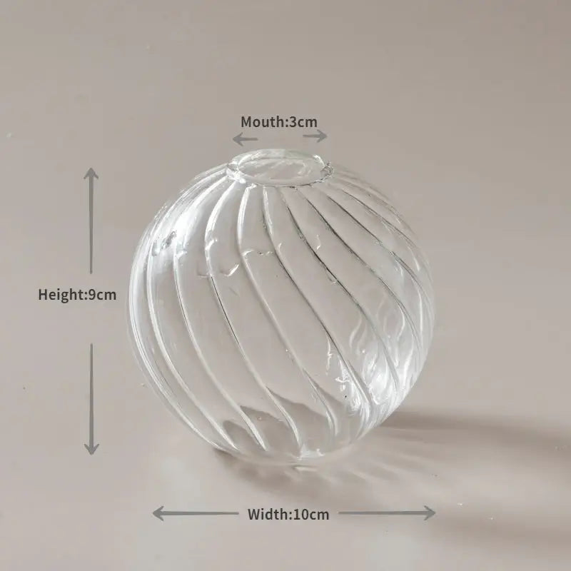 Clear Ribbed Glass Vase