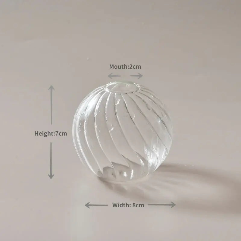 Clear Ribbed Glass Vase