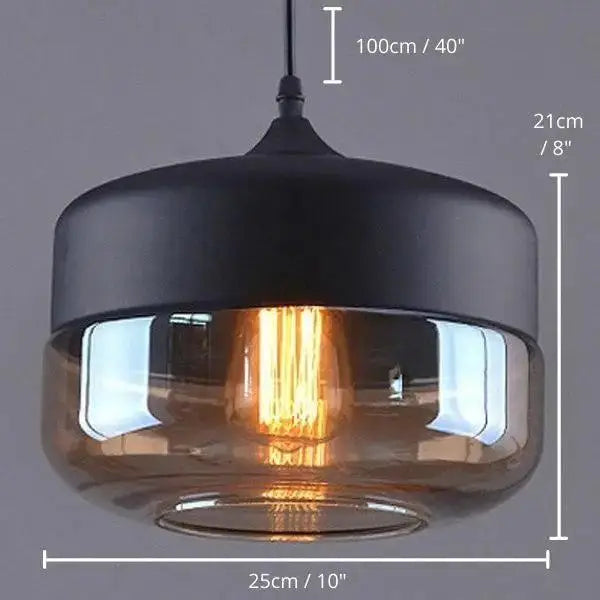 Black Glass Pendant Light