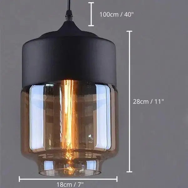 Black Glass Pendant Light
