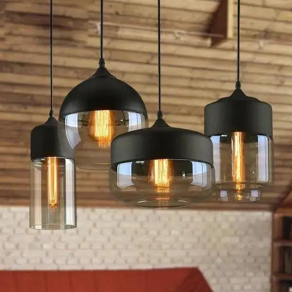 Black Glass Pendant Light