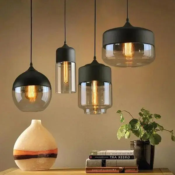 Black Glass Pendant Light