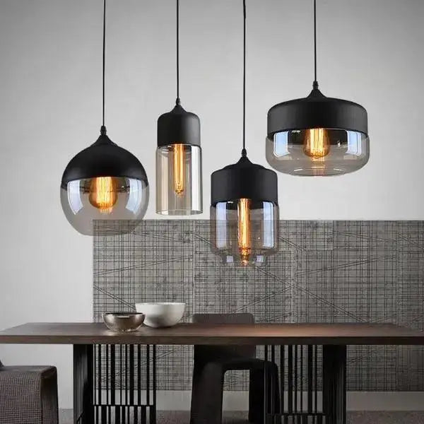 Black Glass Pendant Light