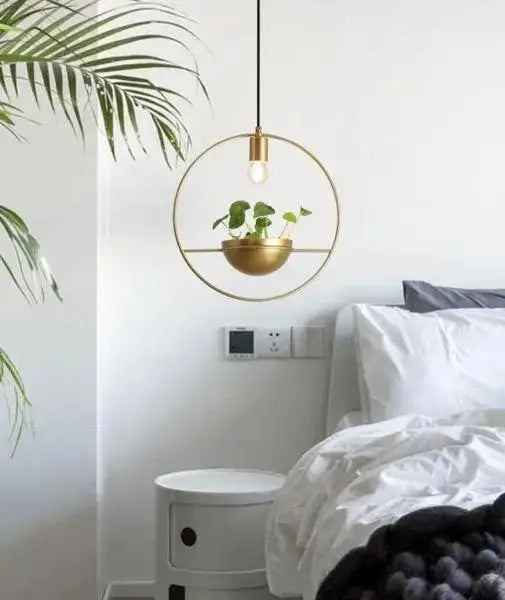 Gold Planter Pendant Light