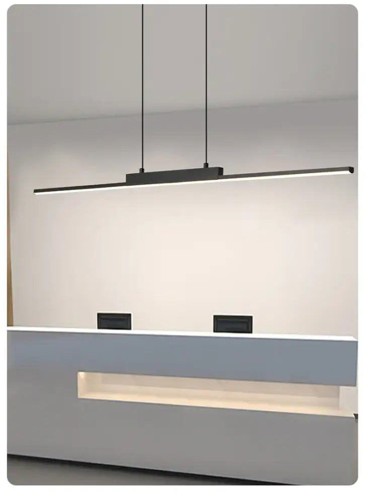 Black Linear Pendant Light 100cm for Dining