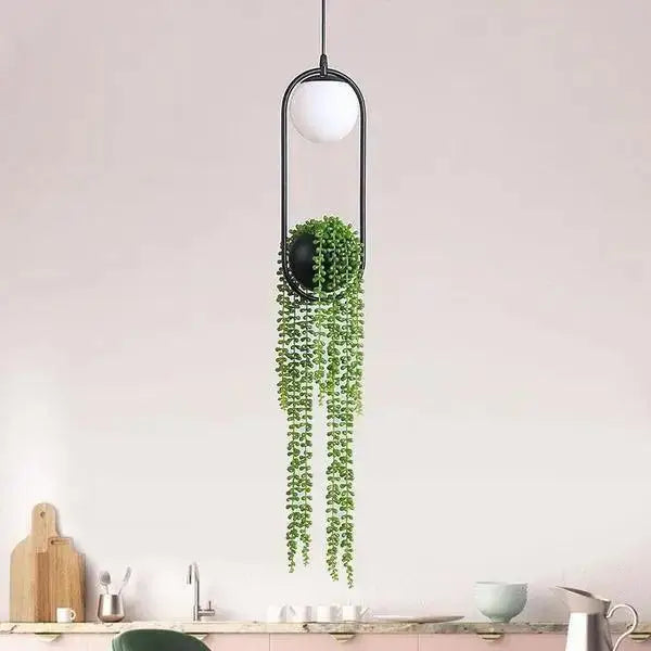 Black Planter Pendant Light