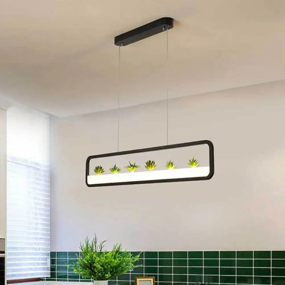 Black LED Succulent Chandelier