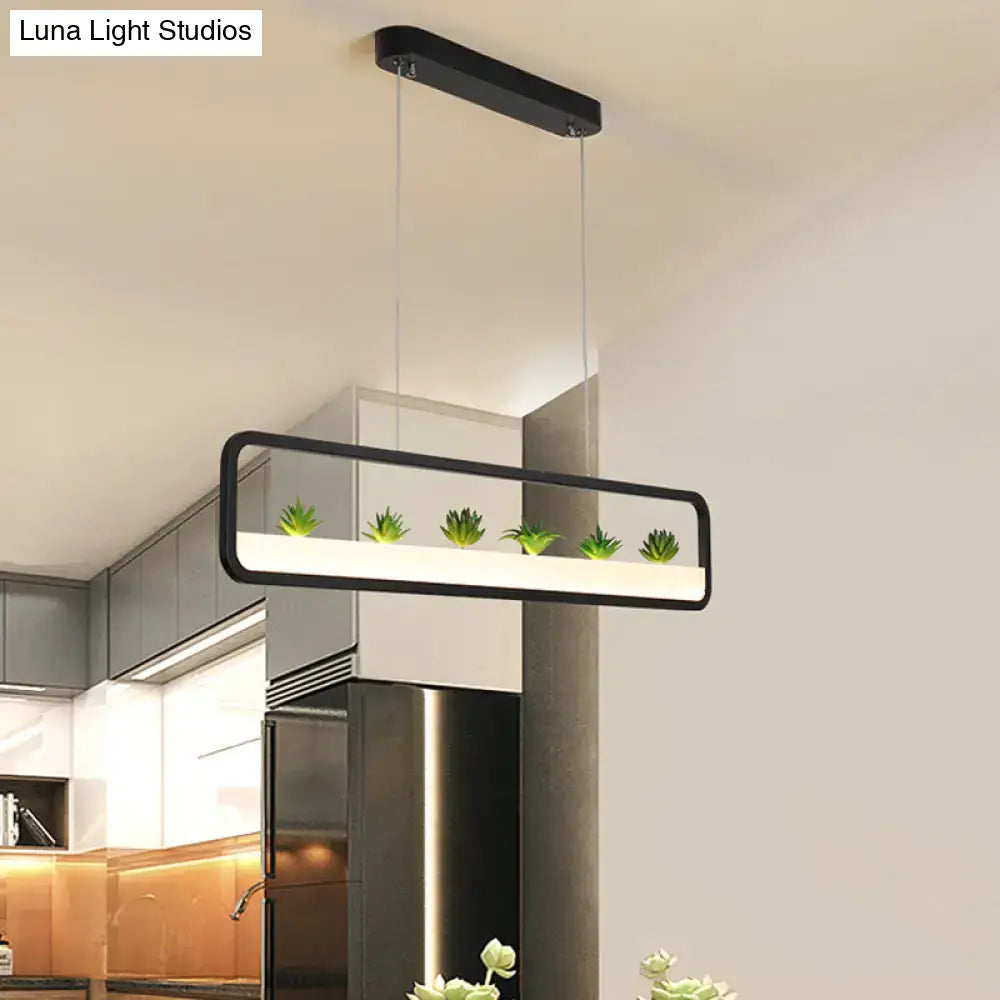 Black LED Succulent Chandelier
