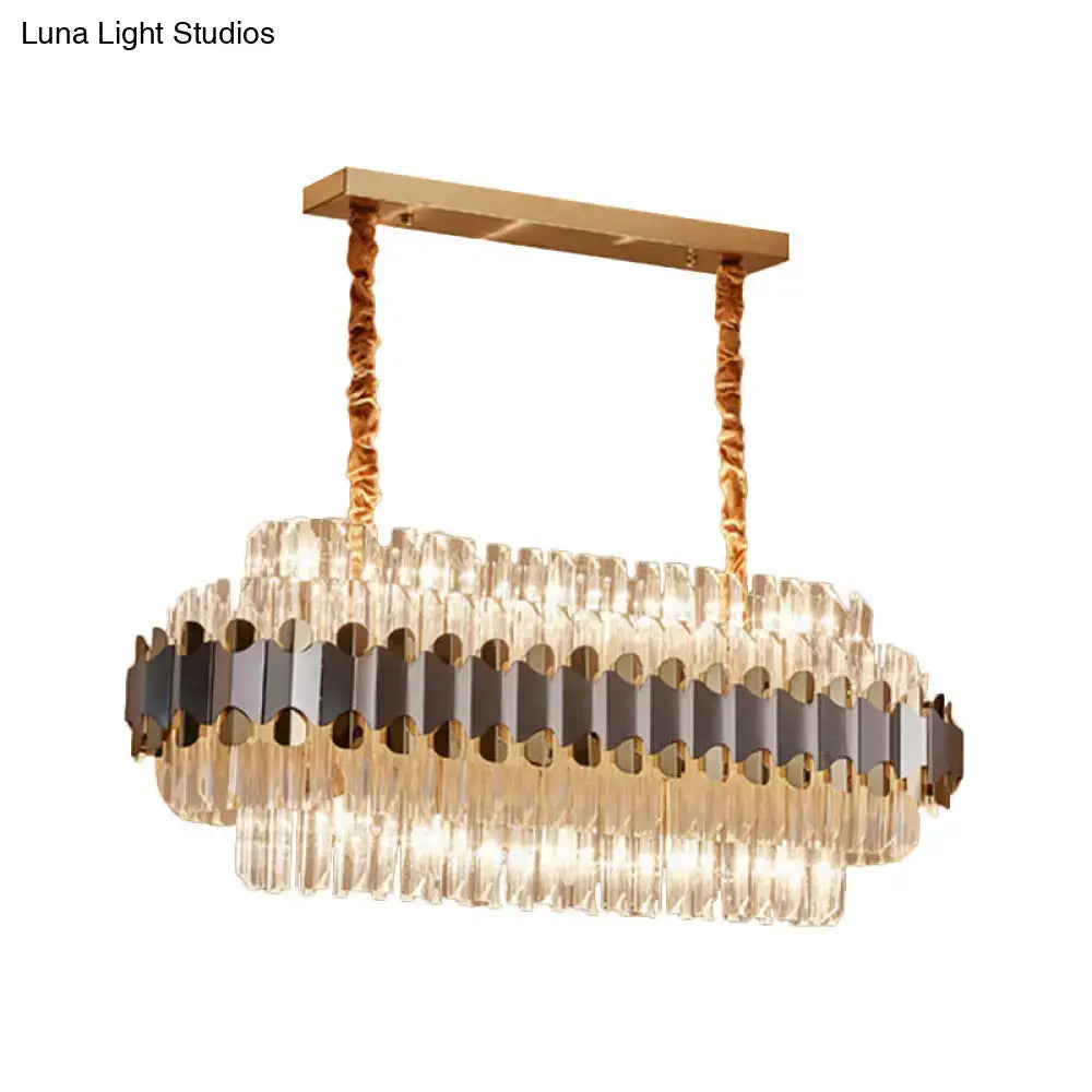 Oval Crystal Dining Chandelier