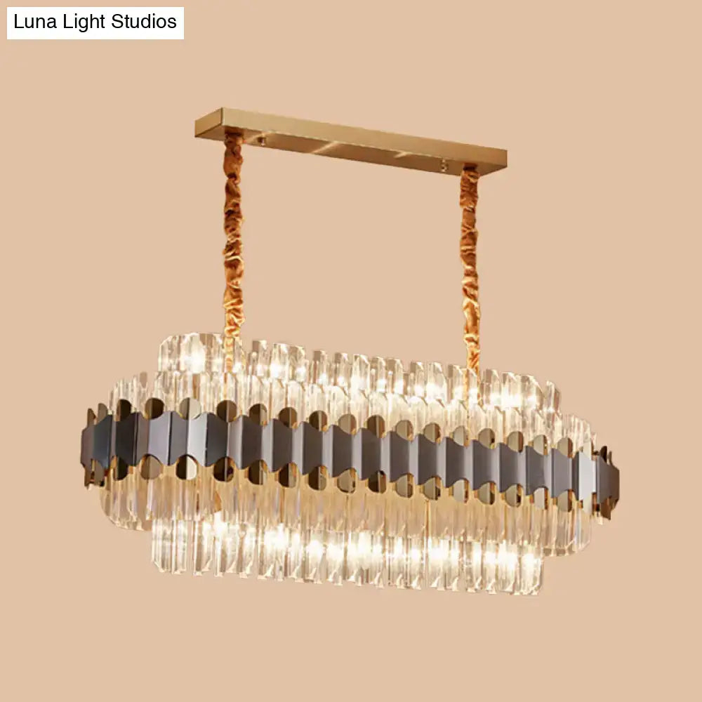 Oval Crystal Dining Chandelier