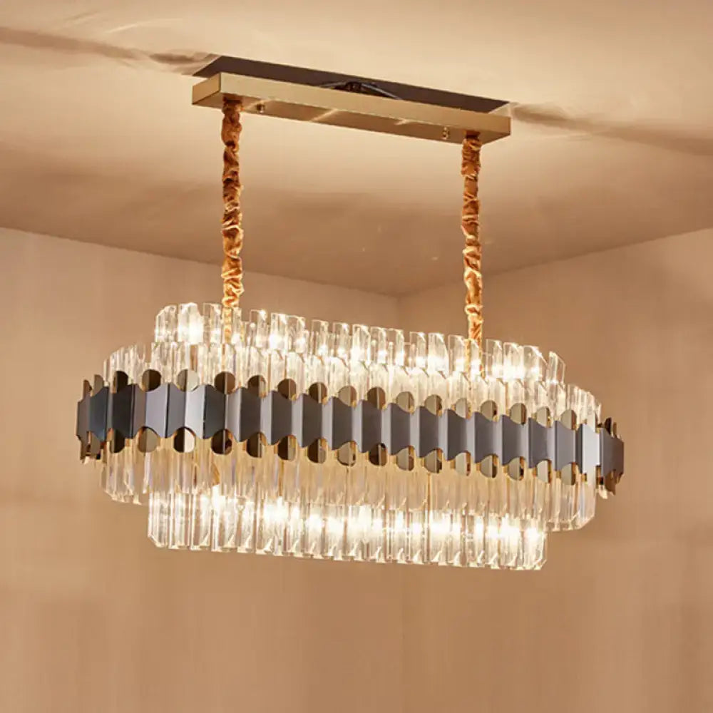 Oval Crystal Dining Chandelier