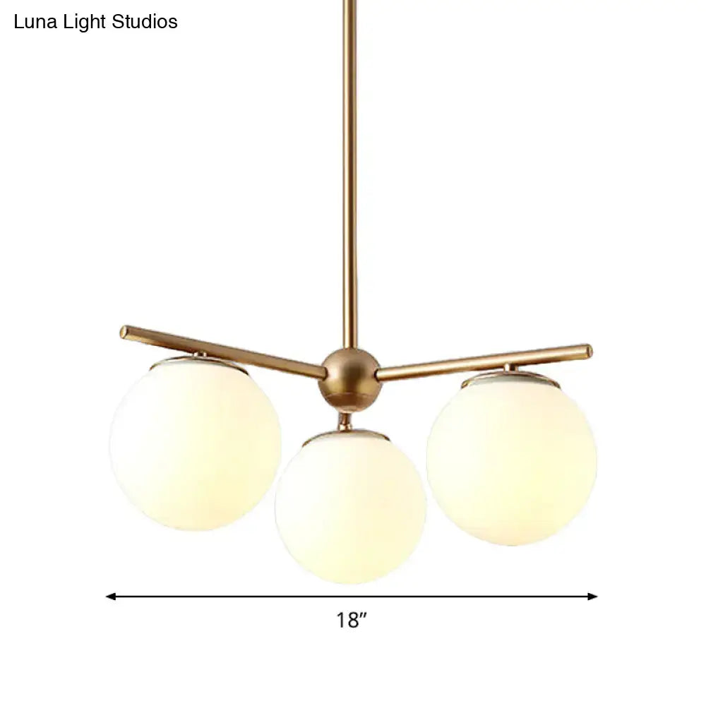 Gold Frosted Globe Chandelier