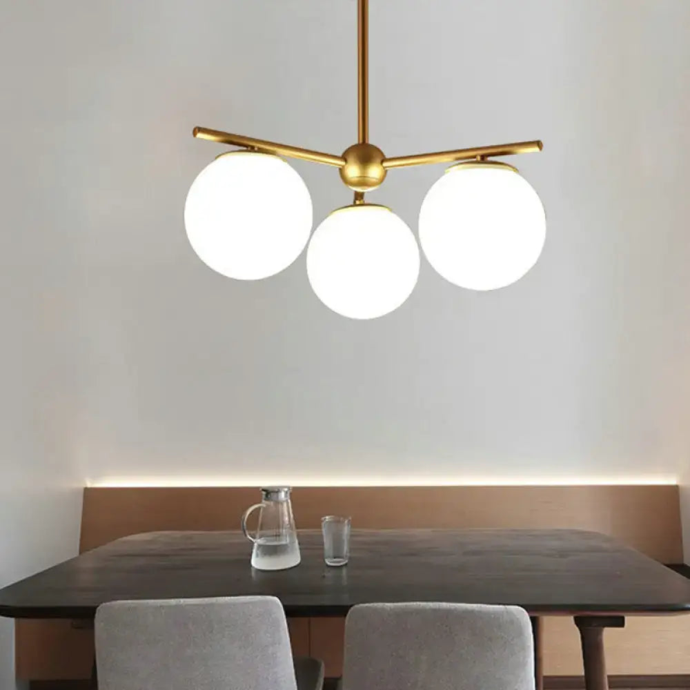 Gold Frosted Globe Chandelier