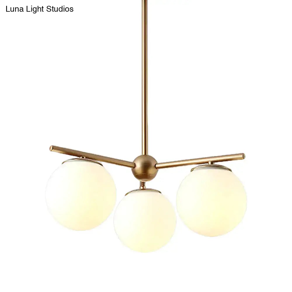 Gold Frosted Globe Chandelier