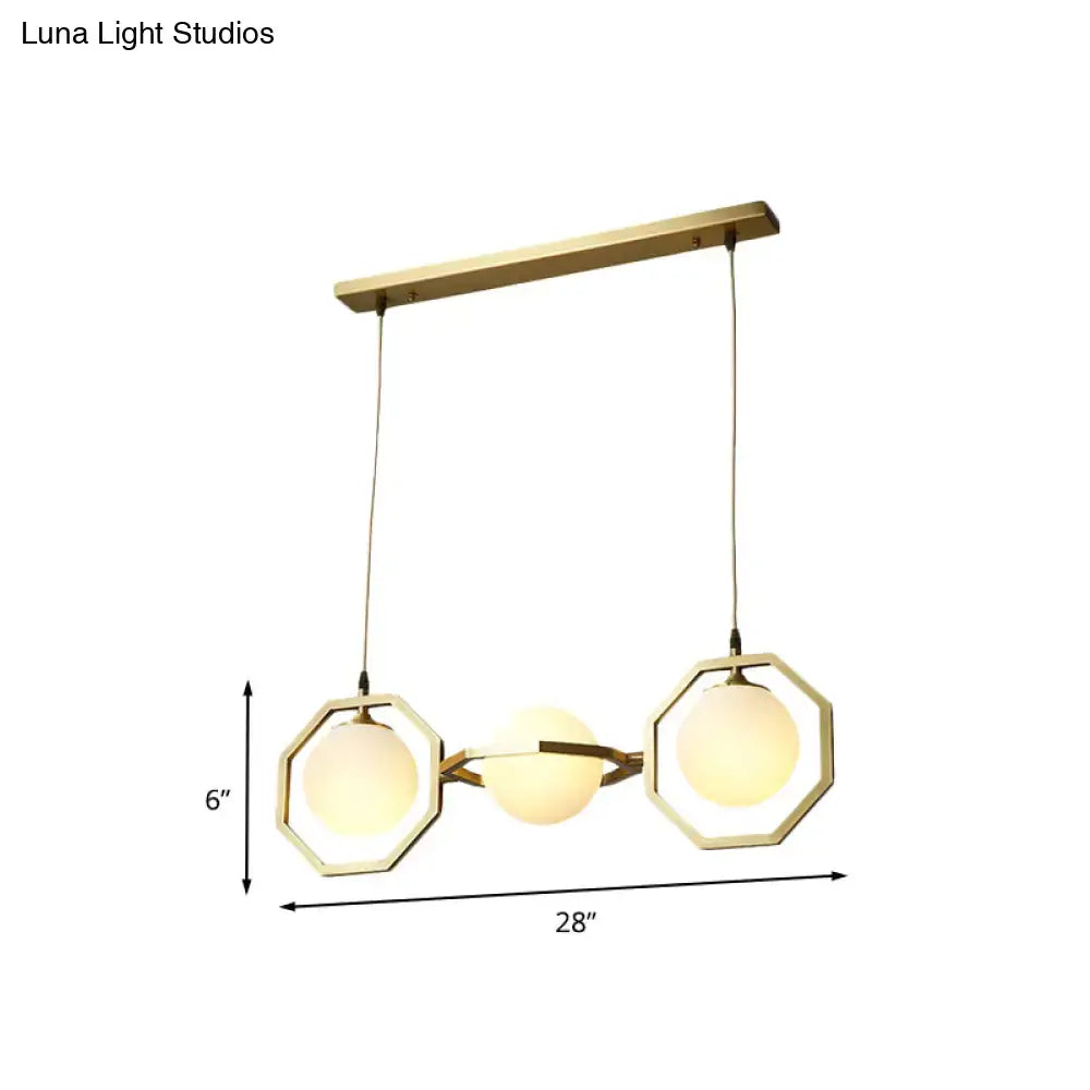 Gold Frosted Glass Octagon Pendant Dimmable