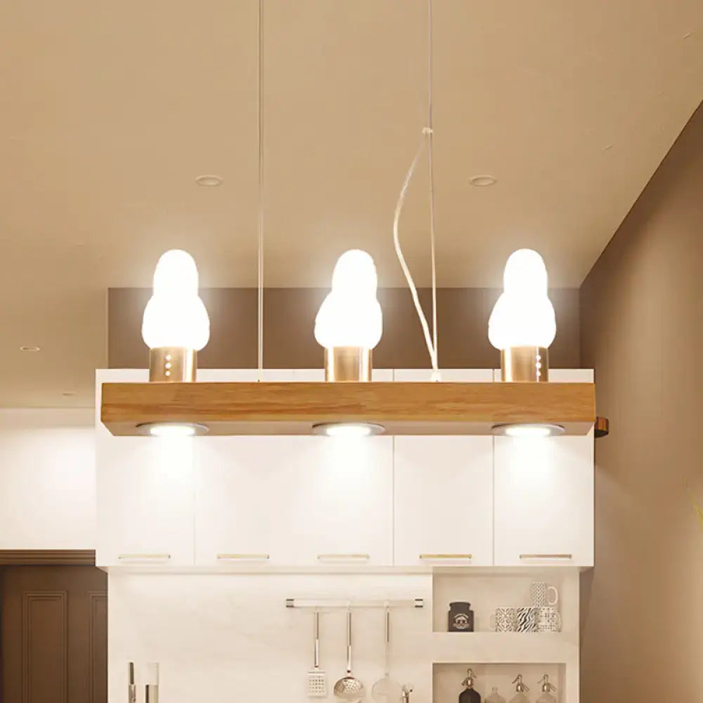 Wood Glass Island Pendant