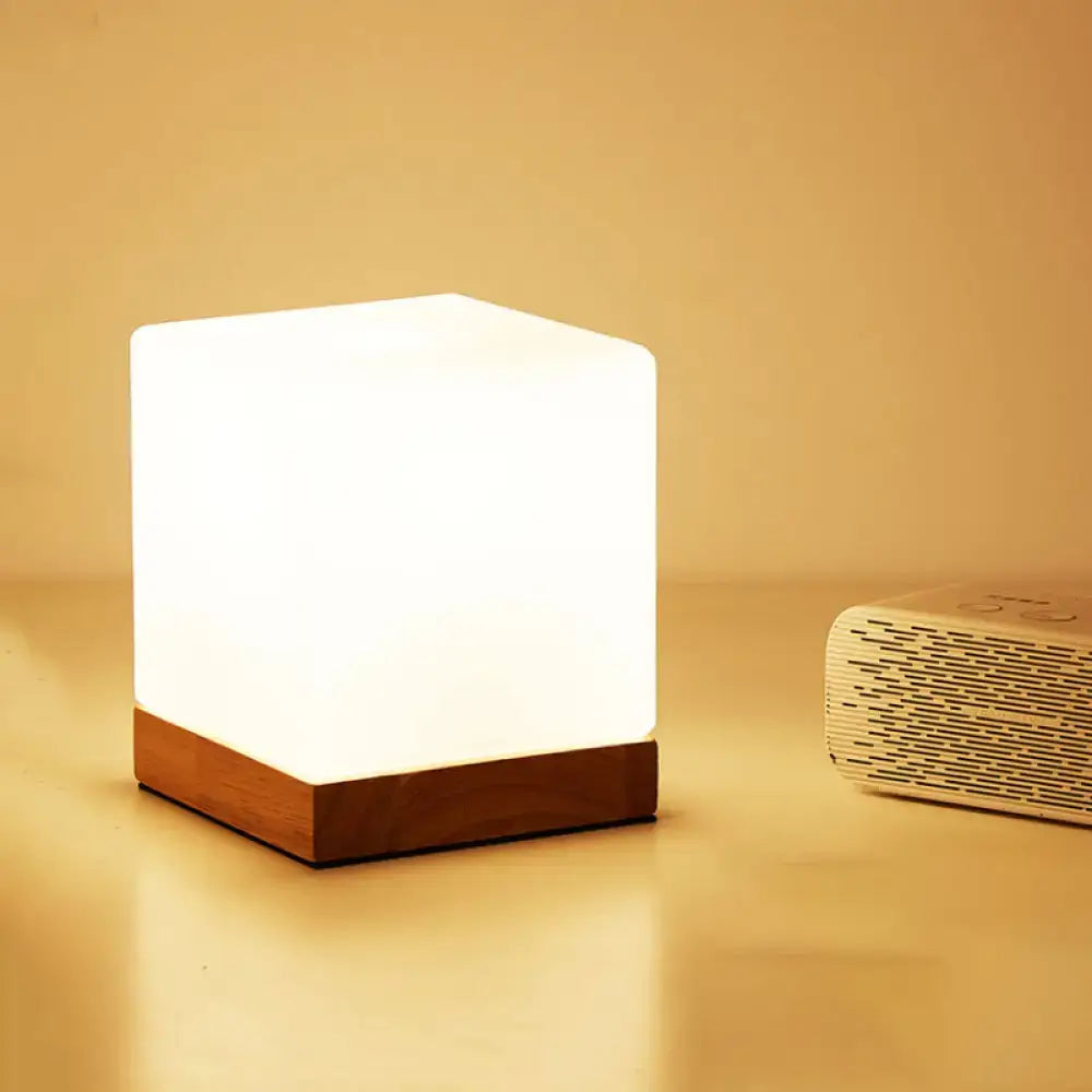 White Glass Cube Nightlight