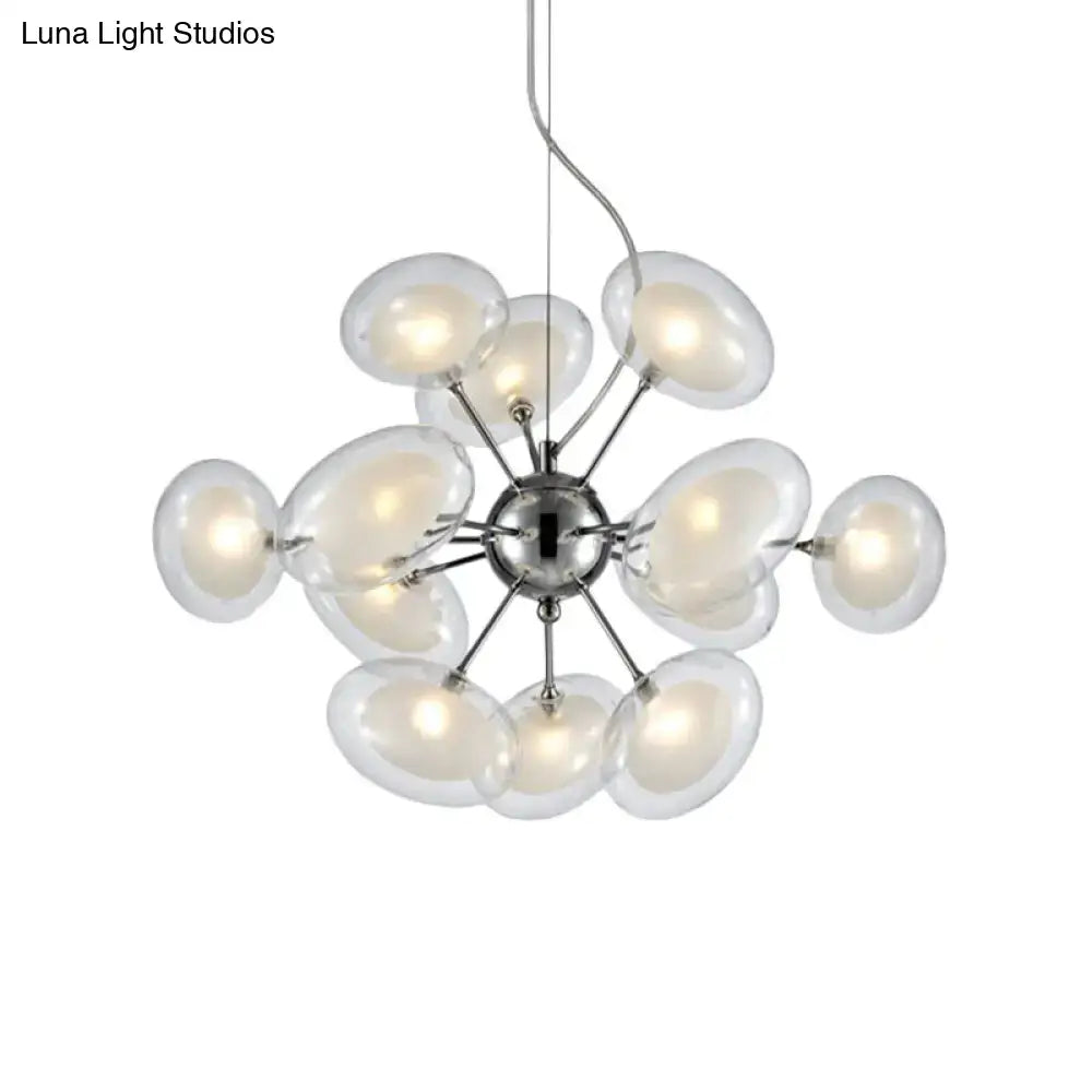 Chrome Glass Oblate Chandelier